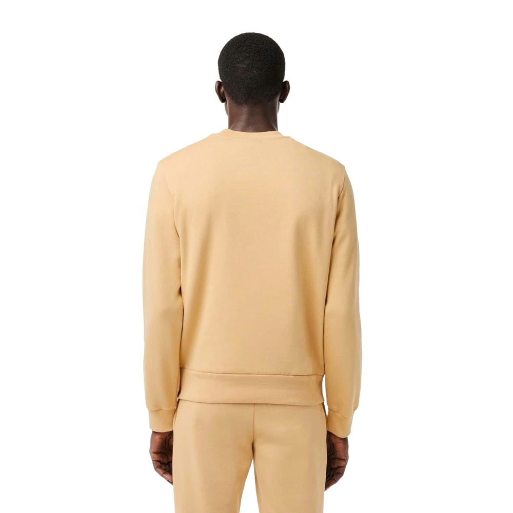 Lacoste Mens Fleece Crew Neck Sweatshirt - Natural