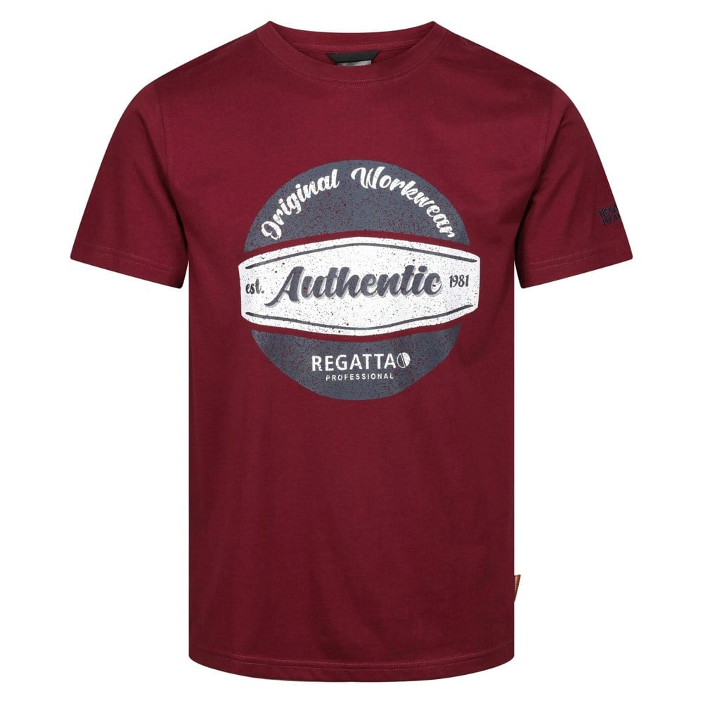 Regatta Mens Original Workwear Cotton T-Shirt - Burgundy