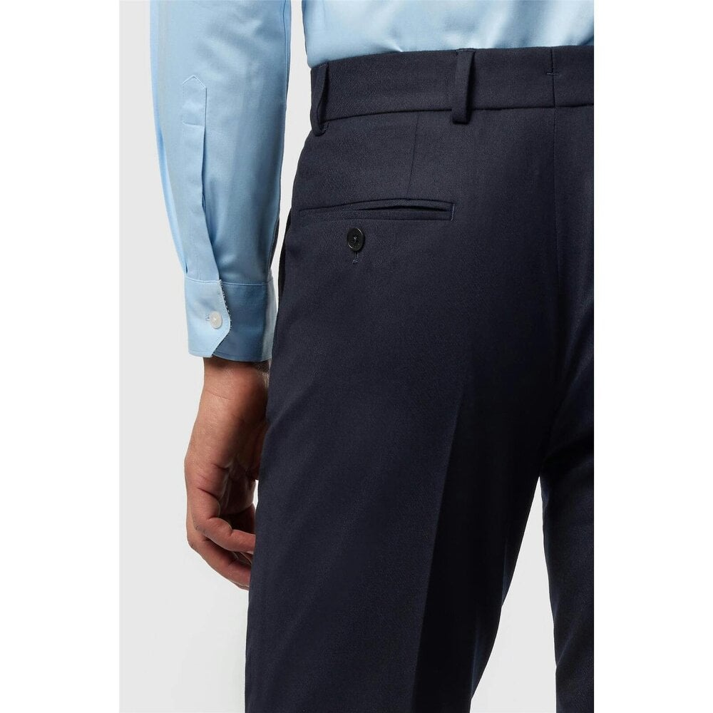 Ted Baker Tailored Fit Navy Stretch Flannel Trousers