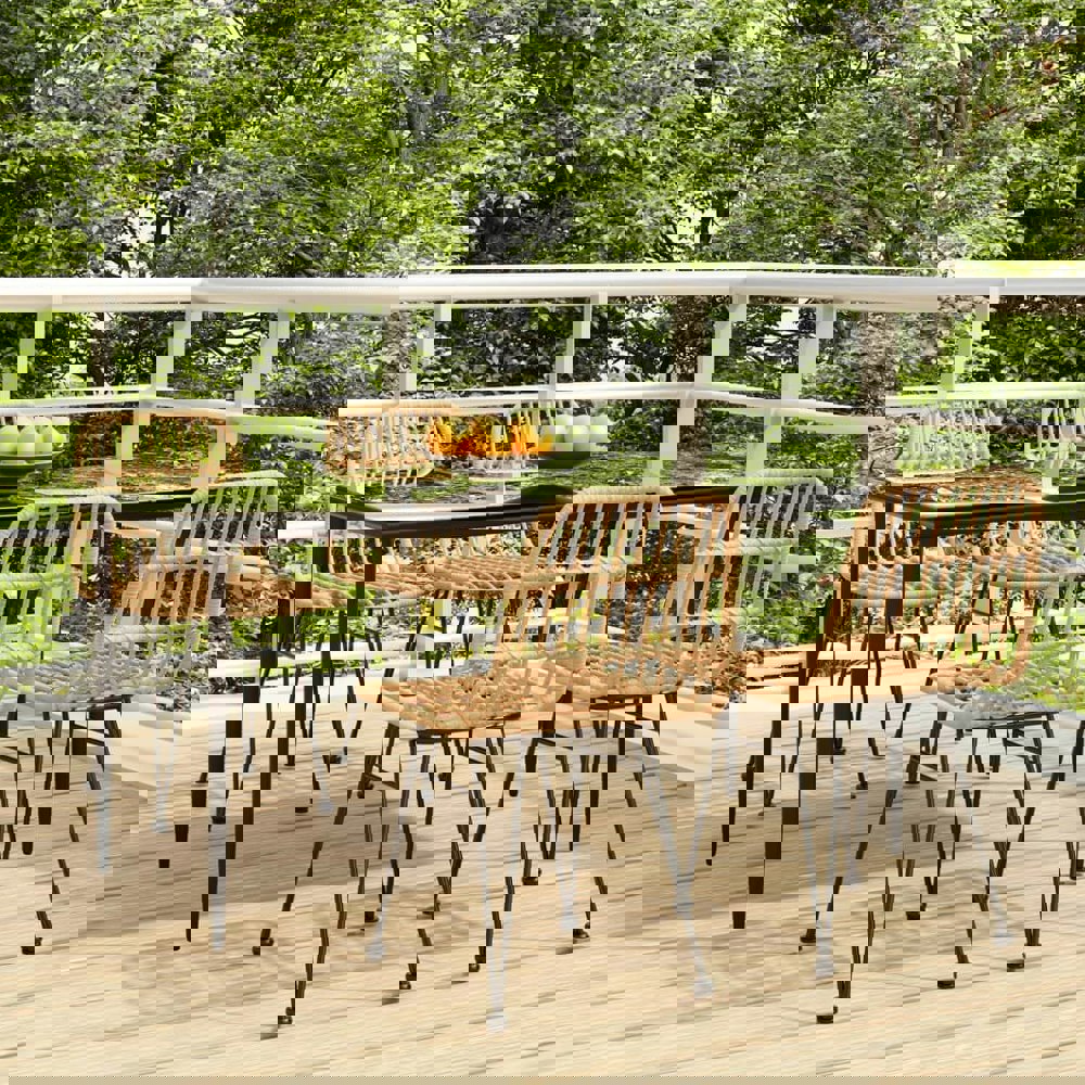 Berkfield 5 Piece Garden Dining Set Poly Rattan