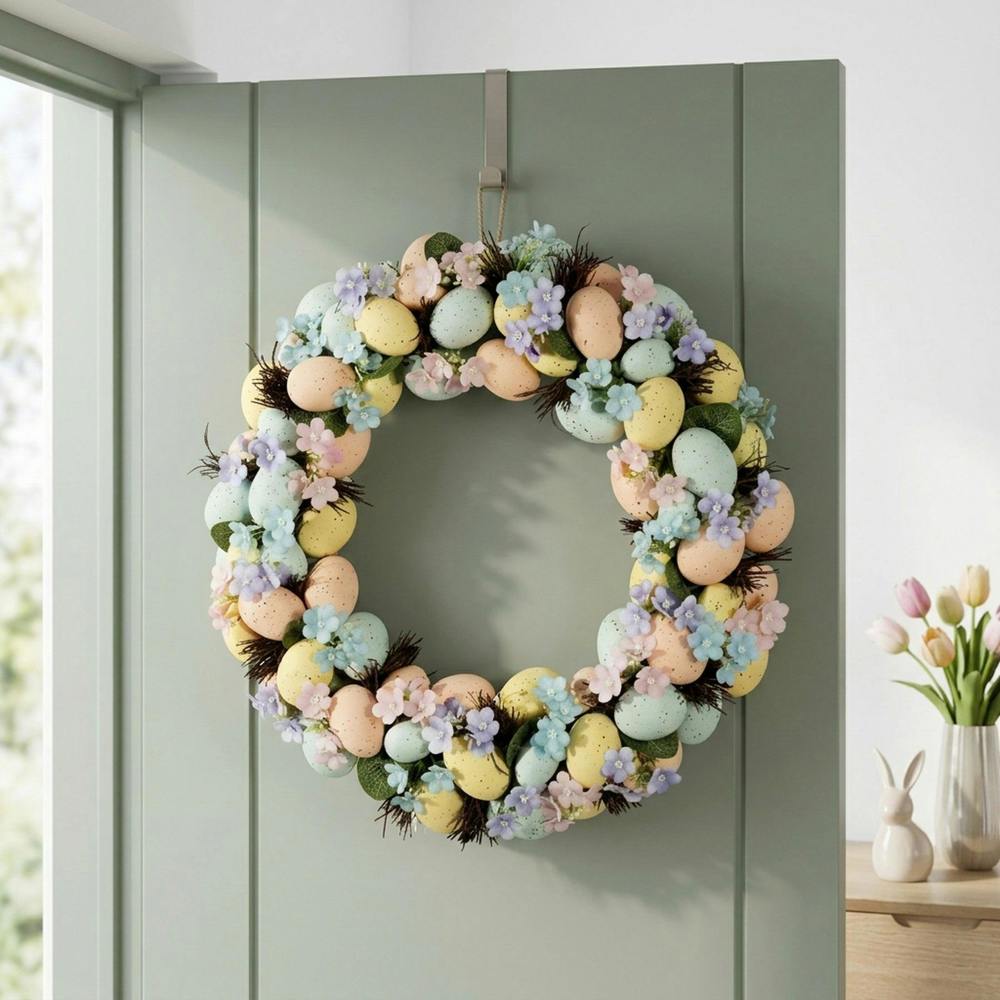 Garden Greatness Spring Floral Easter Egg Door Wreath
