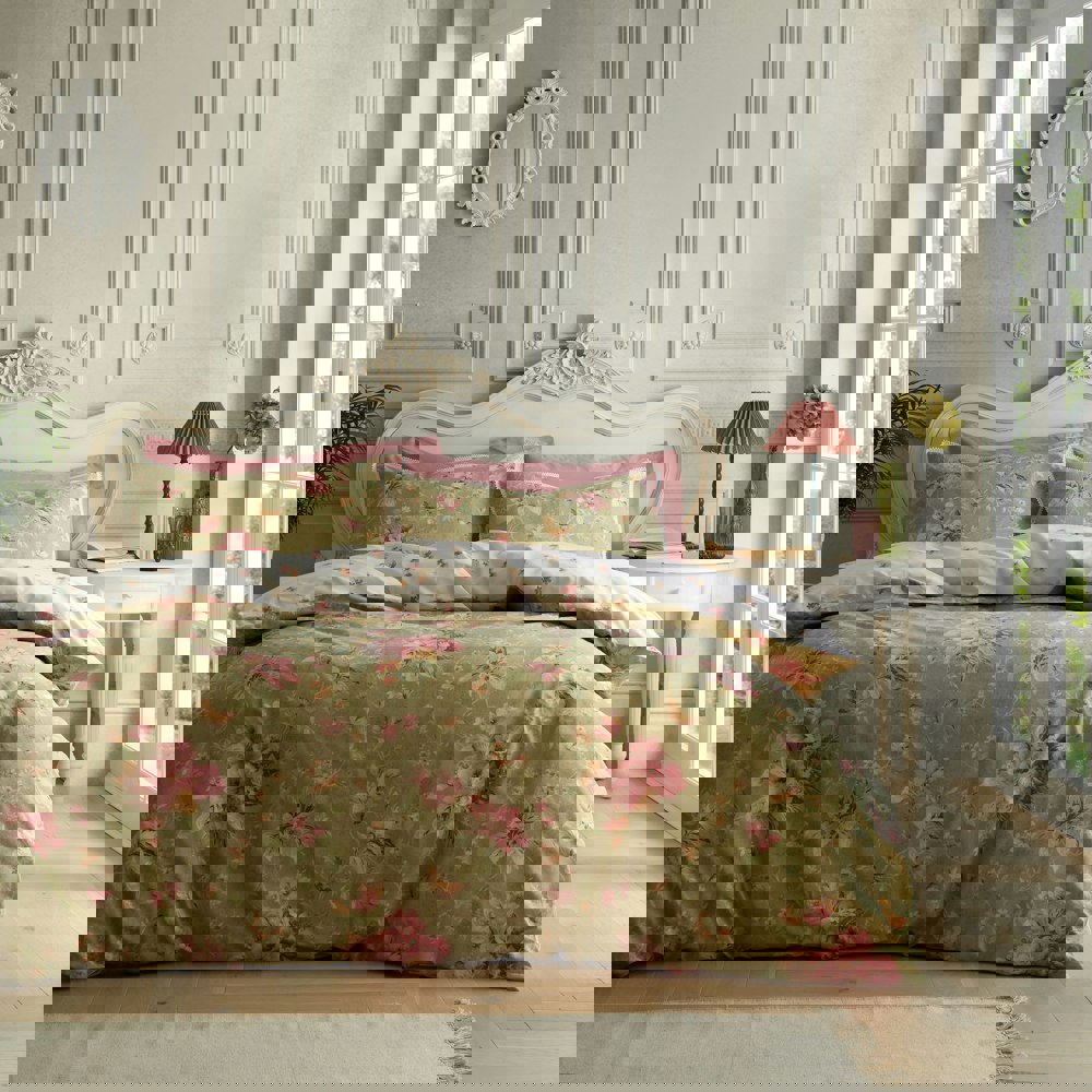 Bridgerton by Catherine Lansfield Penelope Floral Reversible Duvet Cover Set