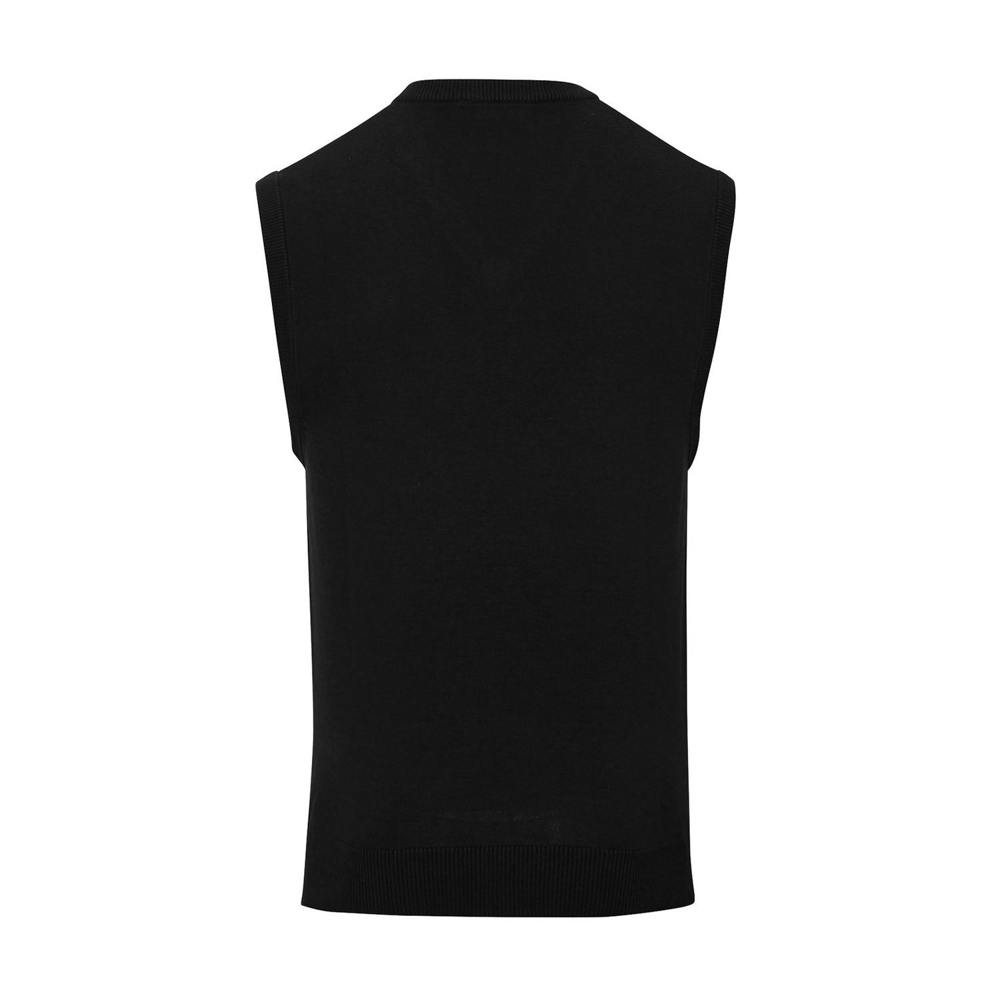 Premier Mens Knitted Sleeveless Sweater Vest - Black