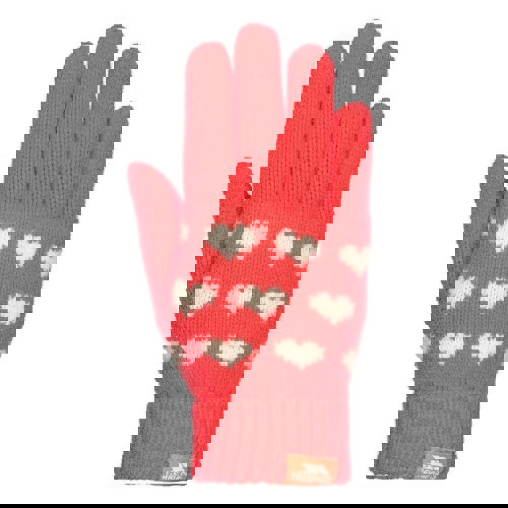 Trespass Girls Mary Hearts Gloves - Strawberry