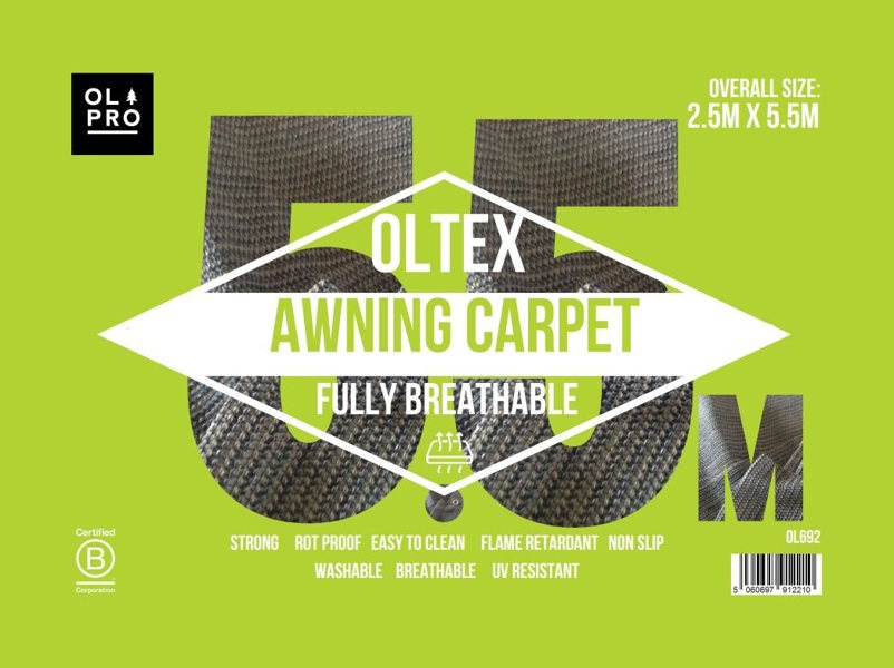 The front inset of the OLPRO OLTEX Breathable Awning Groundsheet 2.5m x 5.5m.