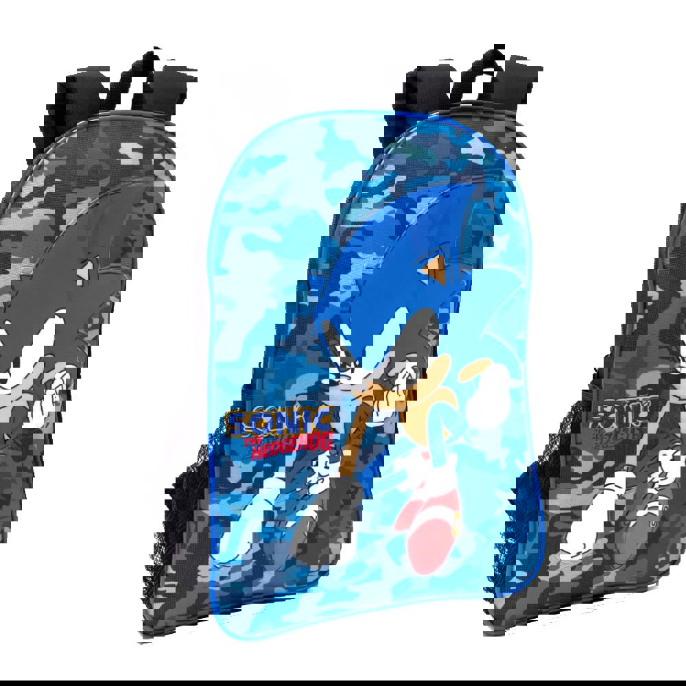 Sonic The Hedgehog Camo Backpack Set - Blue/Black