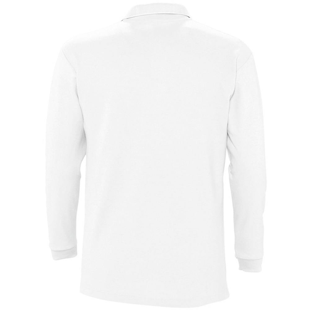 SOLS Mens Winter II Long Sleeve Pique Cotton Polo Shirt - White