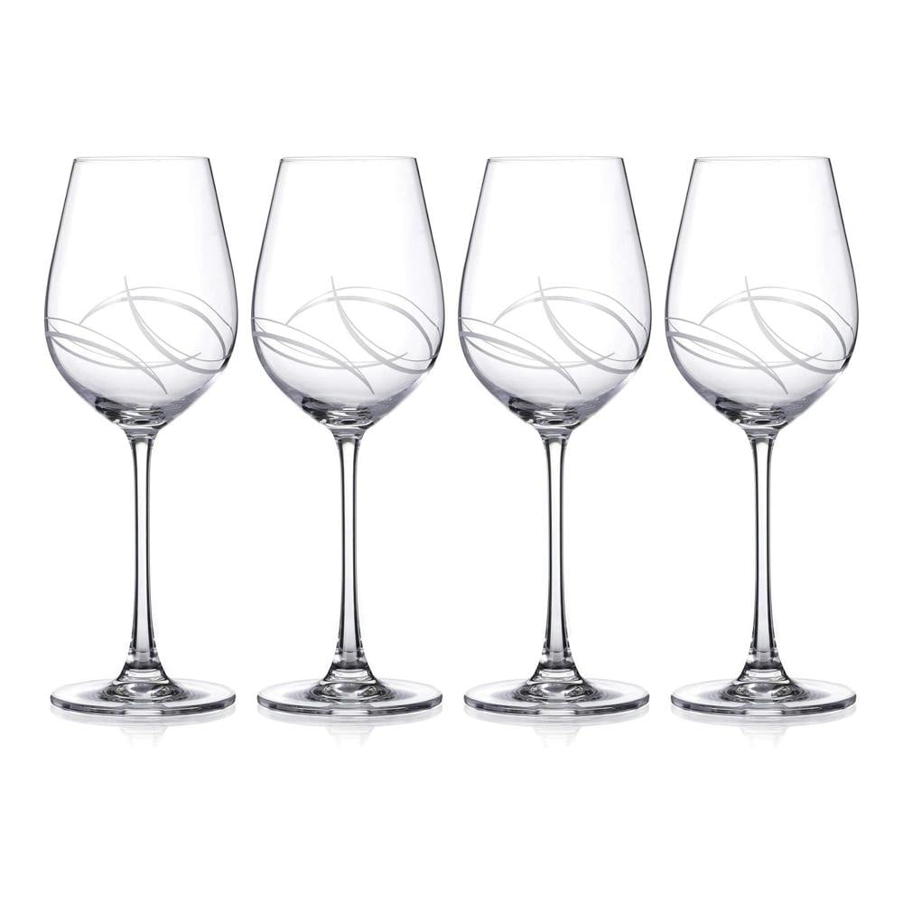 White Wine Glasses 'Arctic' Cut Design - Set of 4