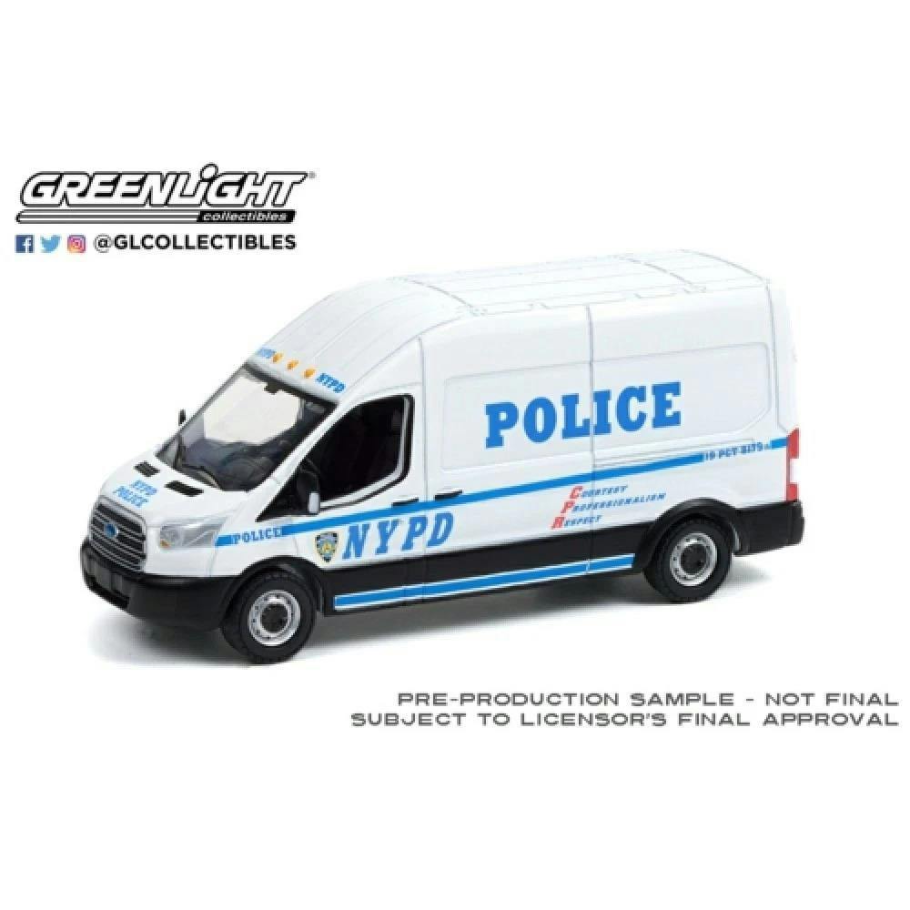 MCSlots 2015 Ford Transit LWB Hight Roof NYPD  1:64 Scale Greenlight 53030A