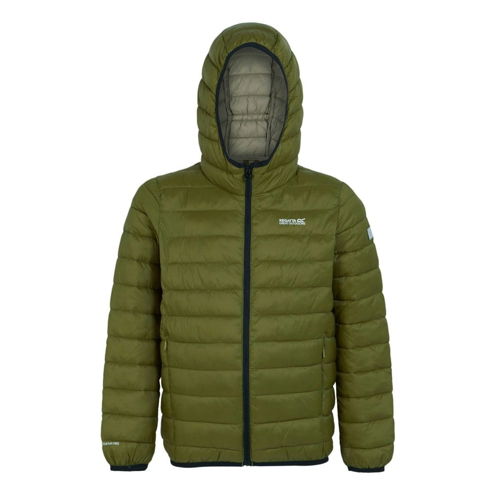 Regatta Childrens/Kids Marizion Hooded Padded Jacket - Nephrite Green/Abbeystone