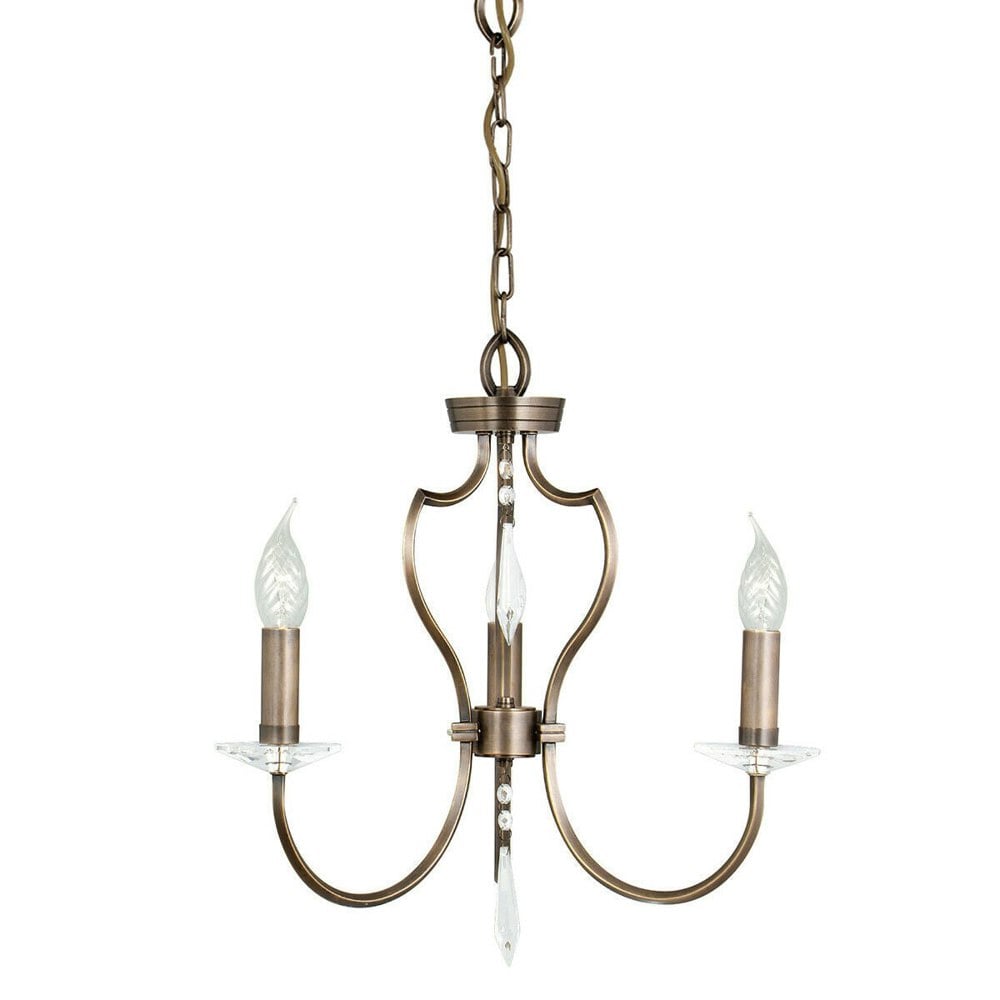 3 Bulb Chandelier Hanging Pendant LIght Dark Bronze LED E14 60W Bulb Loops