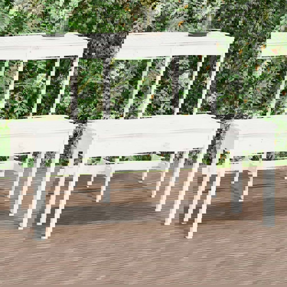 Berkfield Garden Bench White 109x44x45 cm Solid Wood Pine