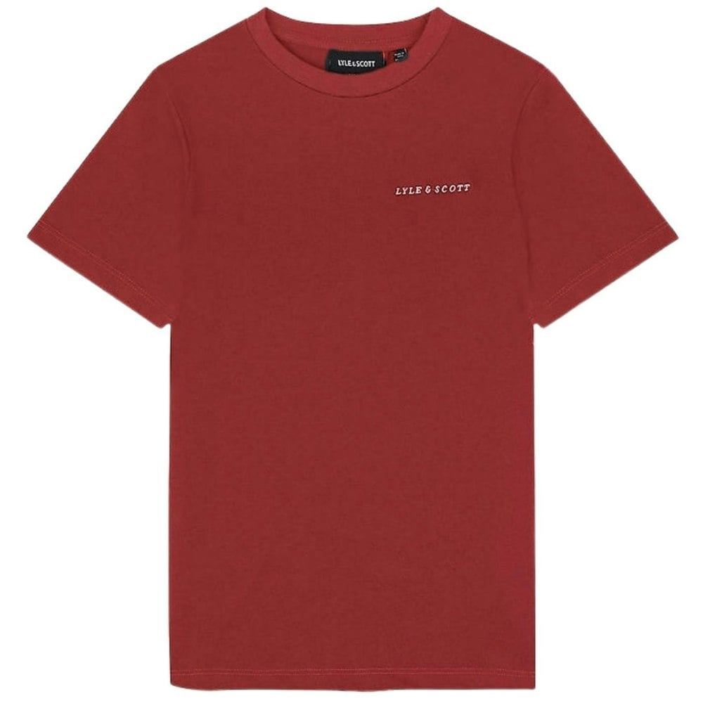 Lyle & Scott Embroidered Logo Fletcher Burgundy T-Shirt