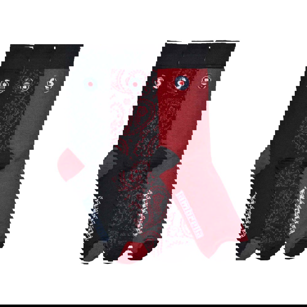 Lambretta Mens Paisley Socks (Pack of 3) - Black/Burgundy