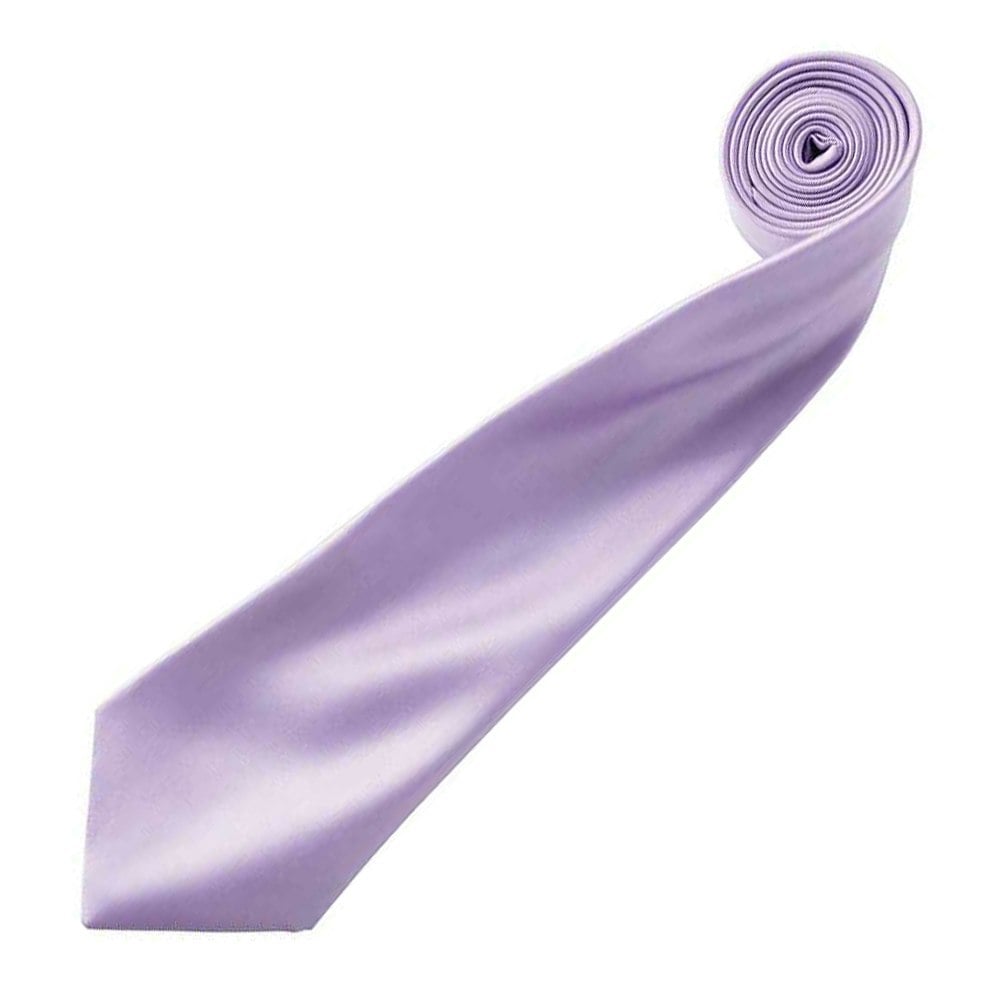 Premier Mens Plain Satin Tie (Narrow Blade) - Lilac