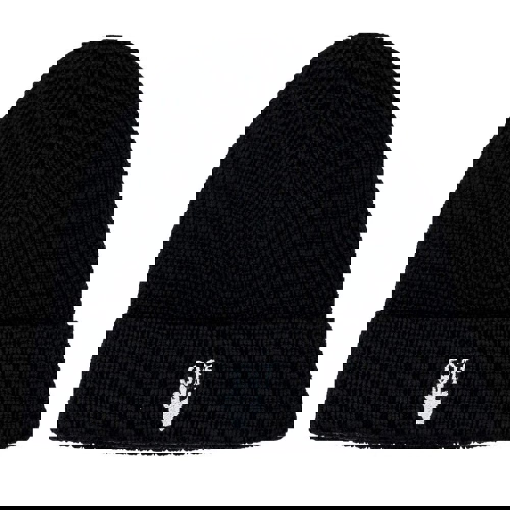 Off-White Off White Hand Off Logo Wool Beanie - Black