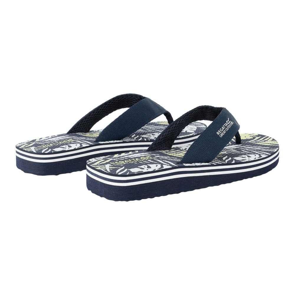 Regatta Mens Rico Leaf Flip Flops - Navy