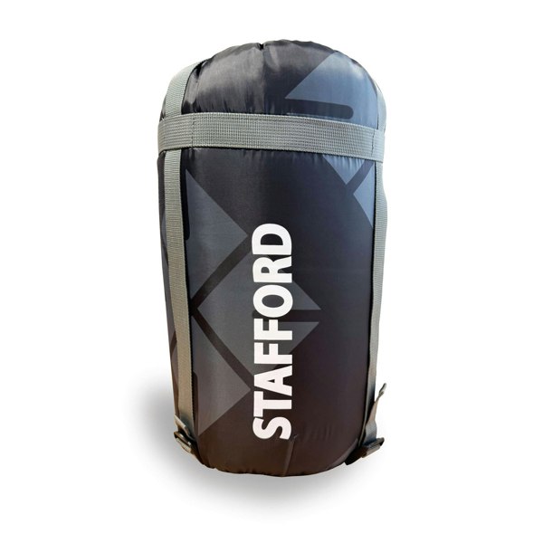 A white background image of the OLPRO X Stafford Sleeping bag black in it