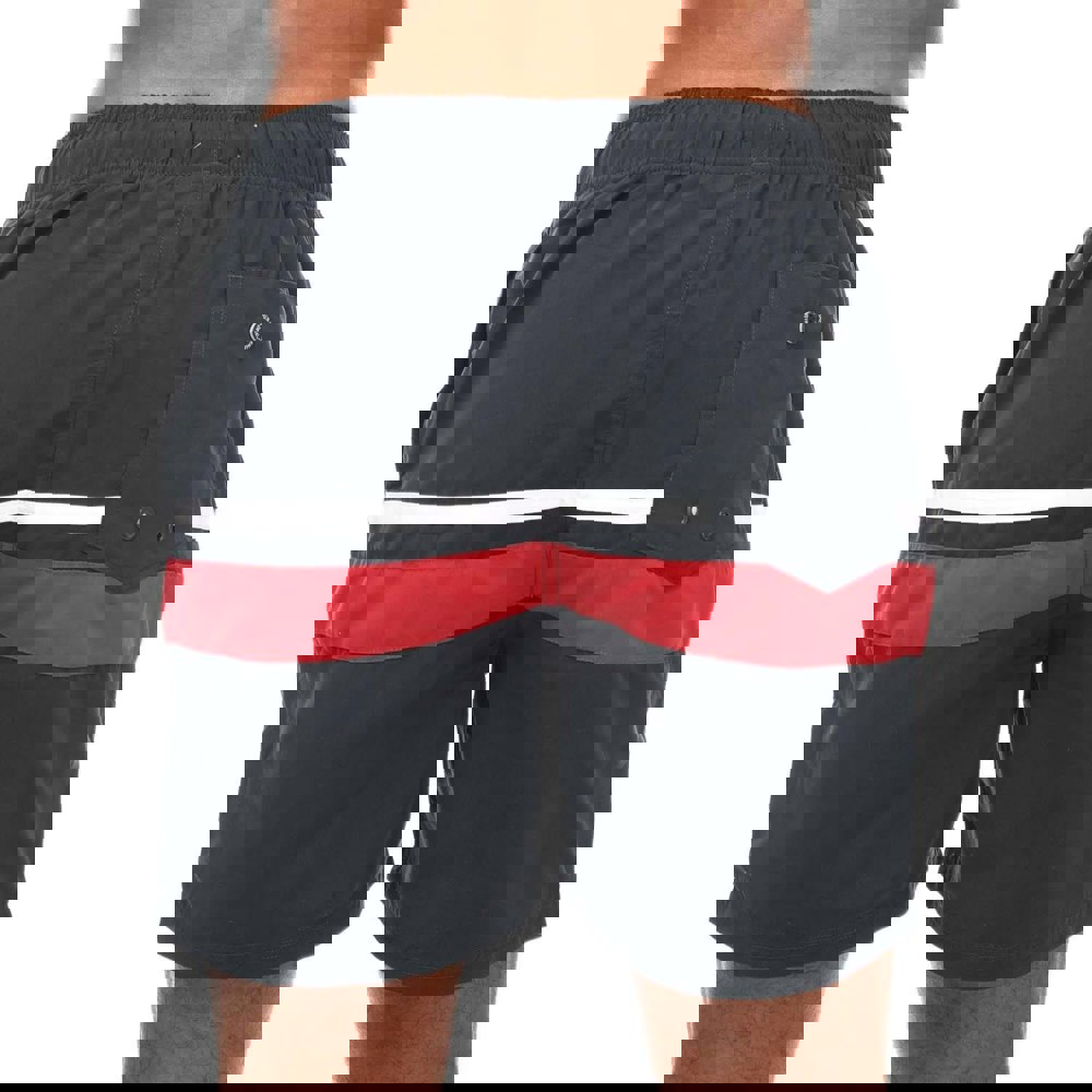 Ben Sherman Mens Vilanculas Swim Shorts - Navy/Red/White