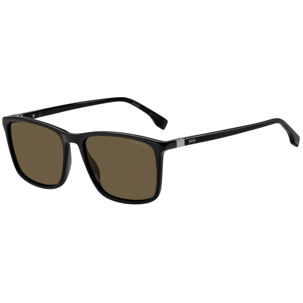 Hugo Boss Brown Polarized Lens Black Thin Framed Sunglasses