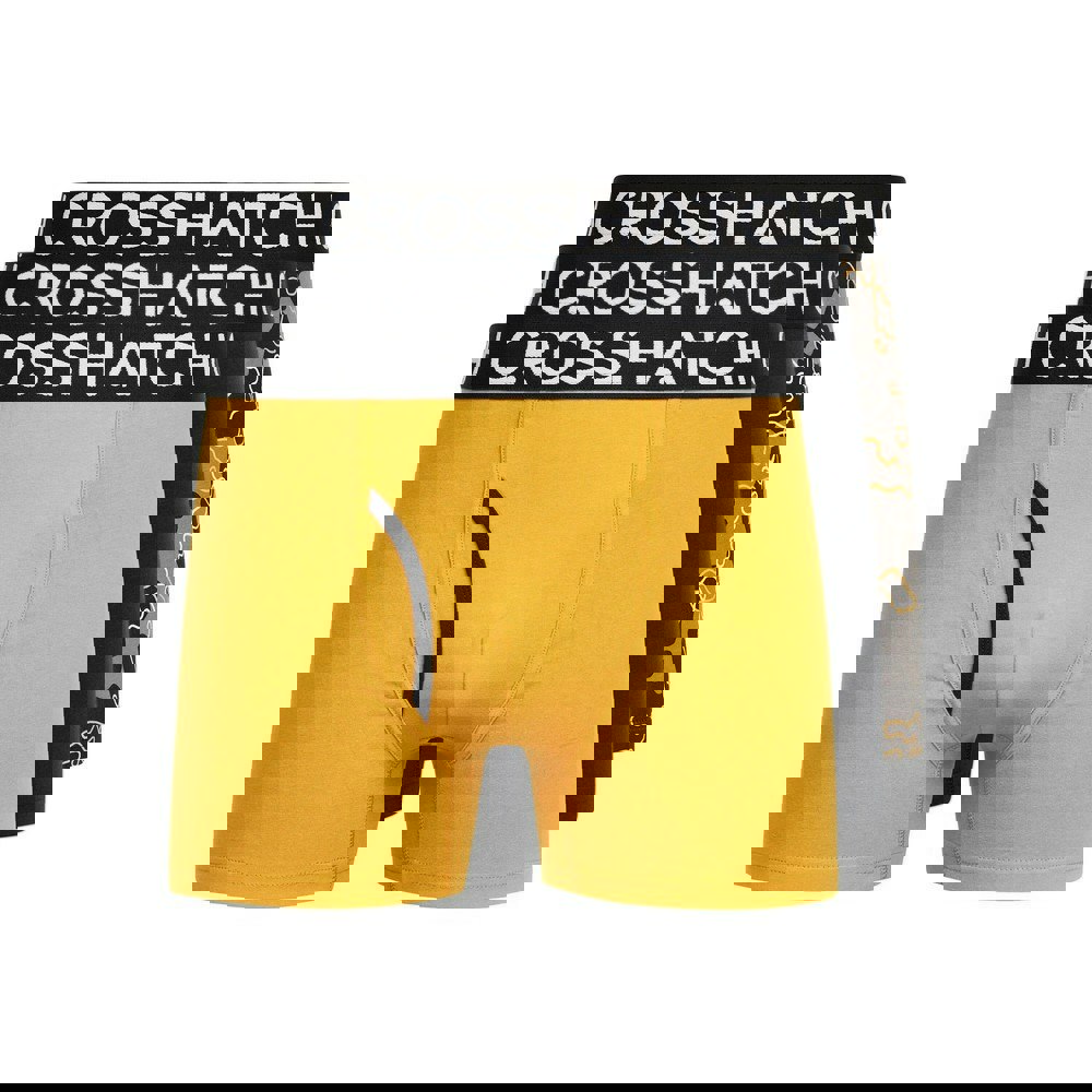 Crosshatch Mens Lynol Boxer Shorts (Pack of 3) - Yellow