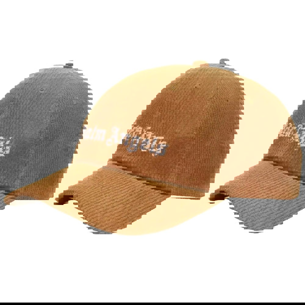 Palm Angels Logo Corduroy Brown Cap