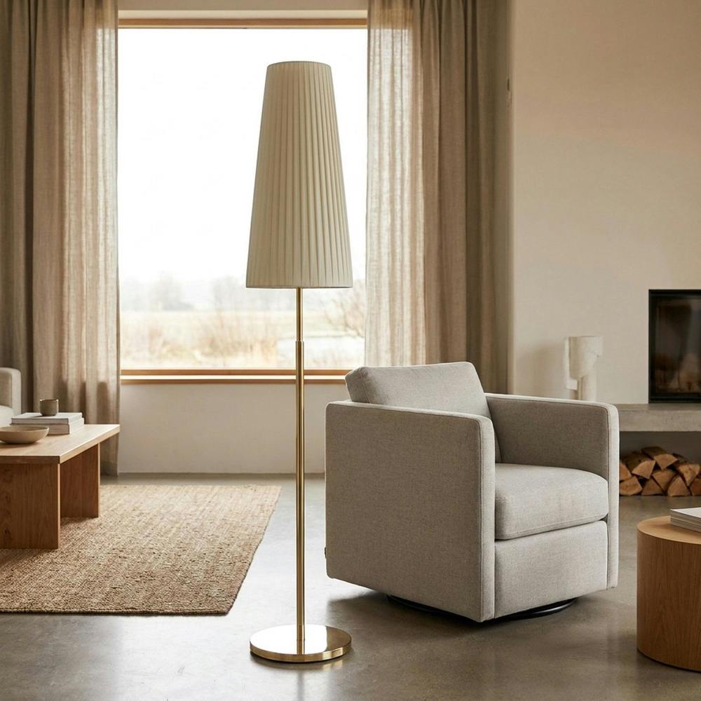 Garden Greatness Contemporary Blanc Pleated Floor Lamp