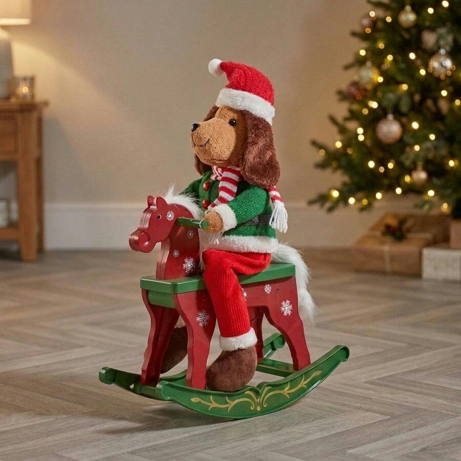 Garden Greatness Musical Rocking Puppy Dog Christmas Ornament