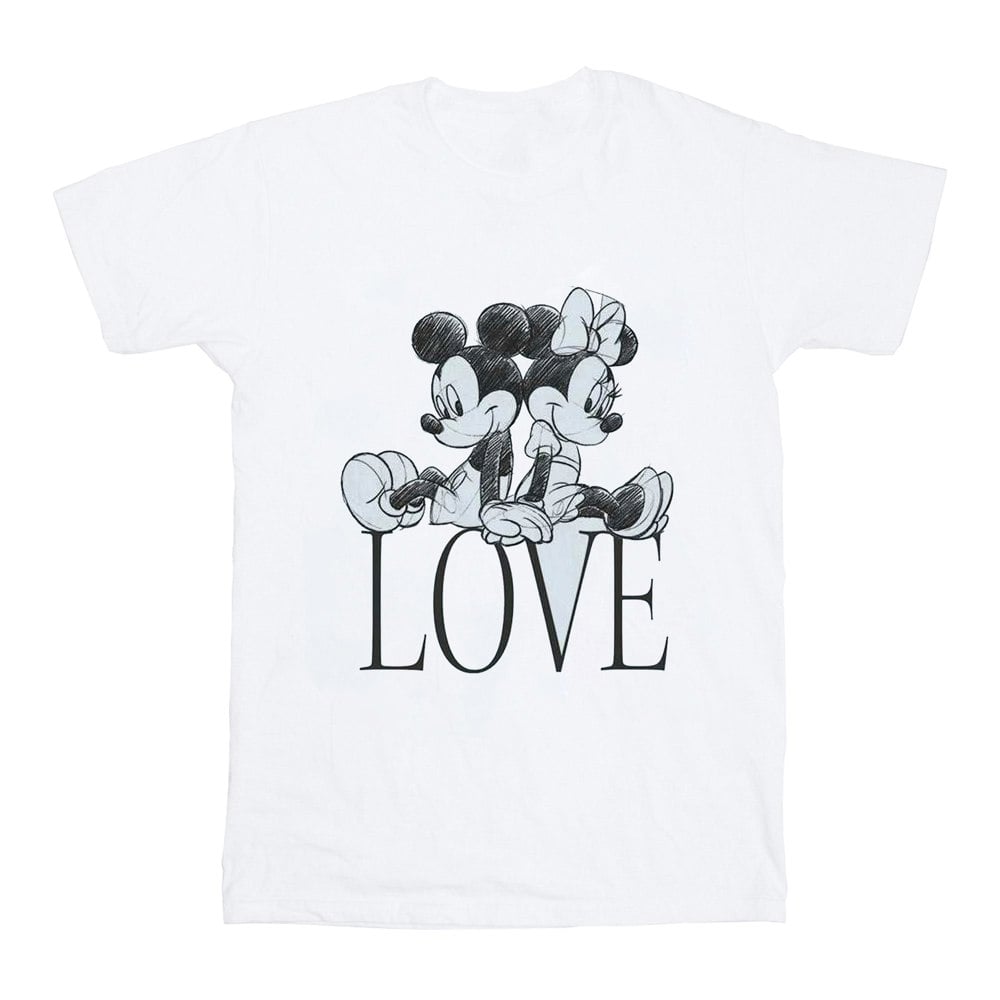 Disney Mens Mickey And Minnie Mouse Love T-Shirt - White