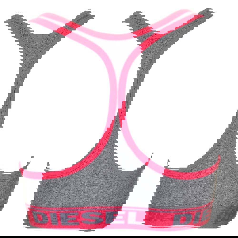 Diesel MILEY Cotton Bralette, Grey/Pink