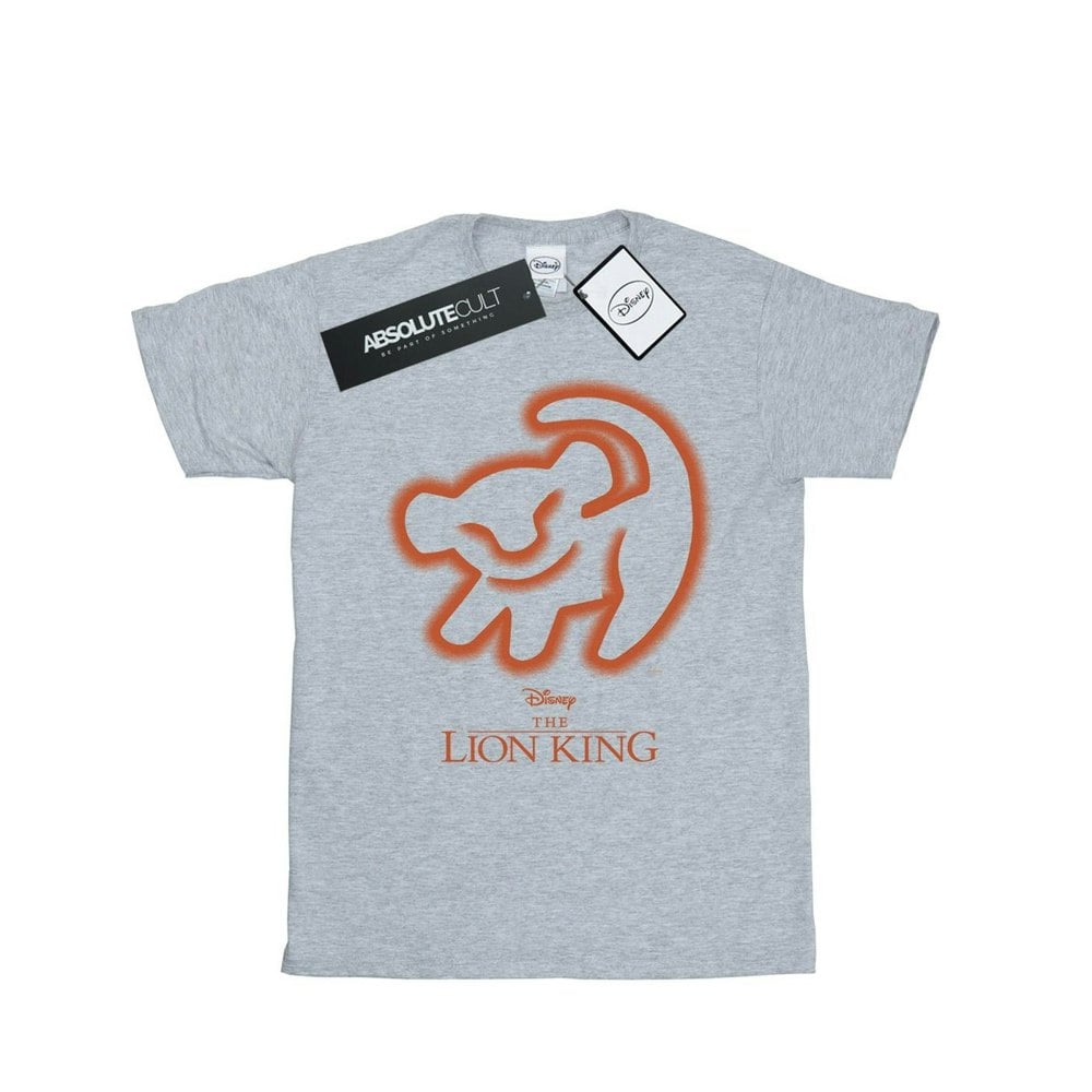 Disney Mens The Lion King Cave Drawing T-Shirt - Sports Grey