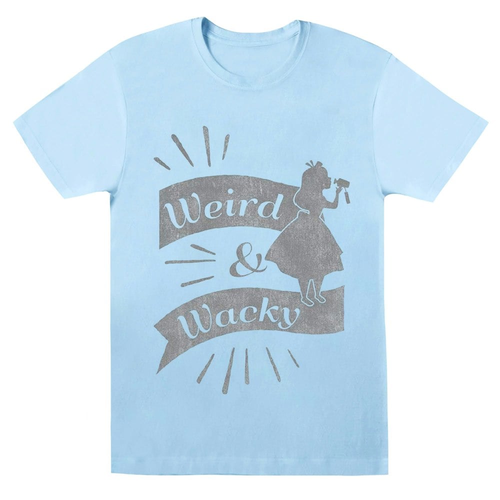 Disney Mens Alice In Wonderland Weird And Wacky T-Shirt - Baby Blue