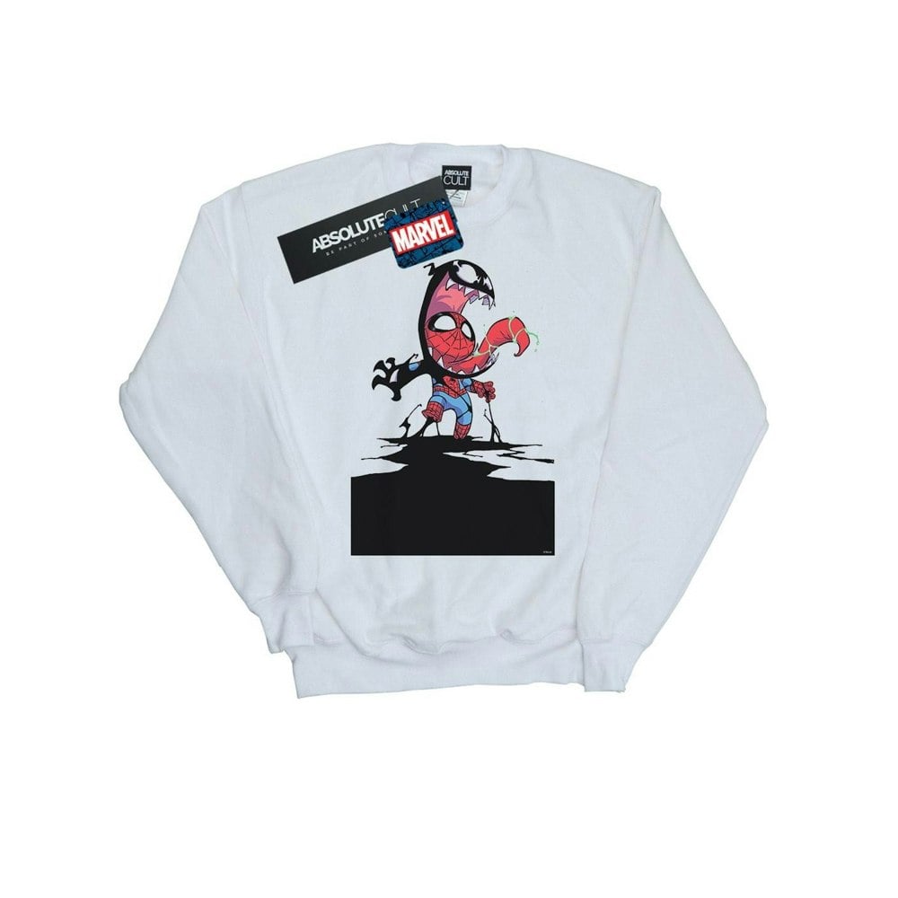 Marvel Mens Spider-Man Venom Cartoon Sweatshirt - White
