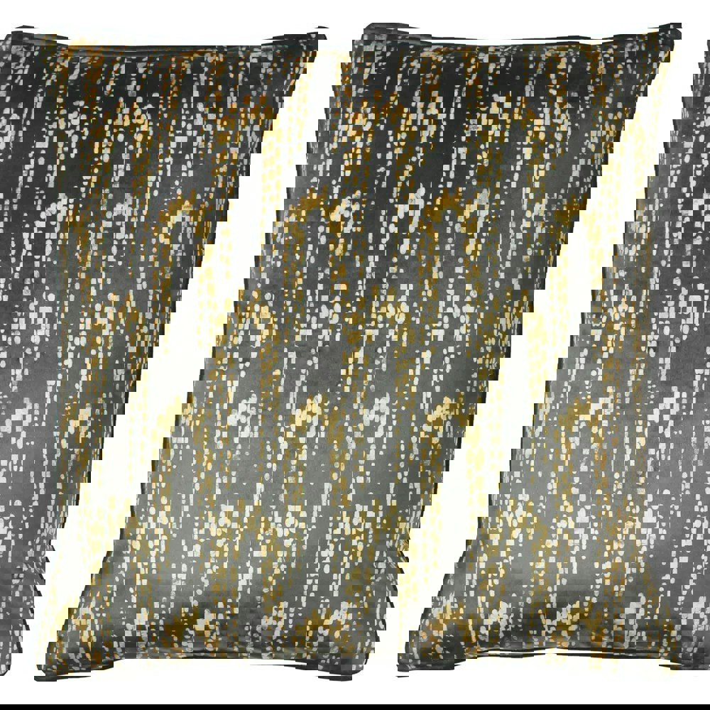 Furn Wisteria Velvet Square Cushion Cover - Charcoal