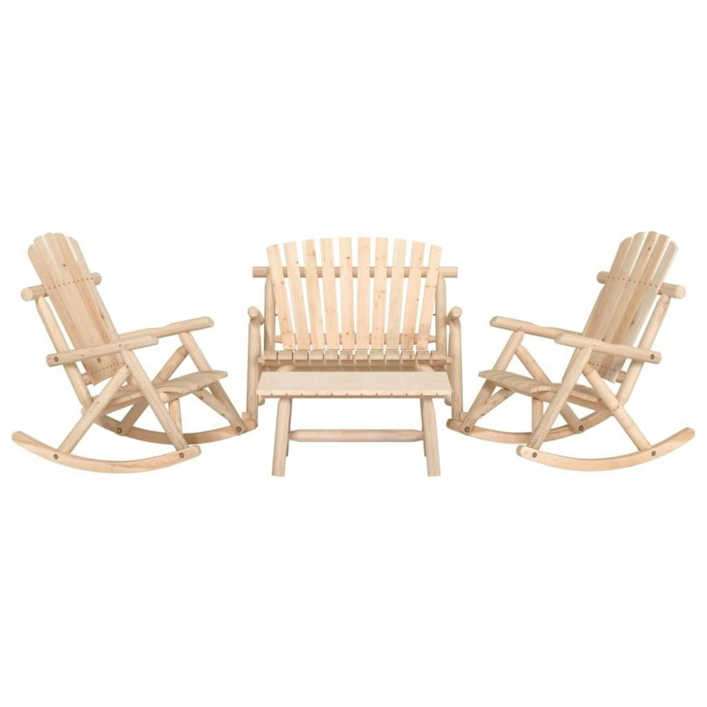 Berkfield 4 Piece Garden Lounge Set Solid Wood Spruce