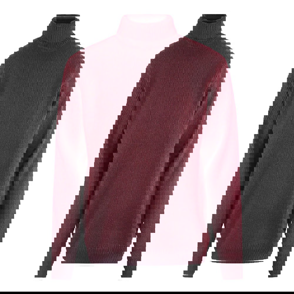 Fred Perry Laurel Wreath Roll Neck Oxblood Jumper - Burgundy