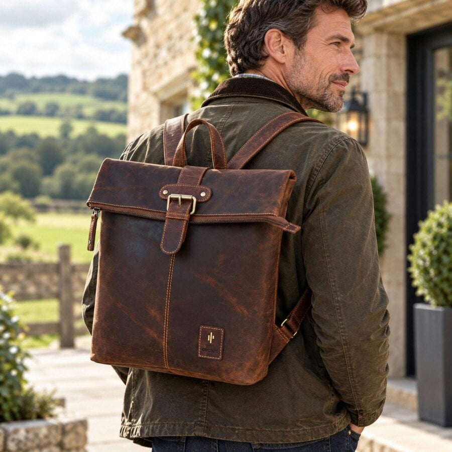 Mala Leather Cactus Brown Leather Rollmop Backpack