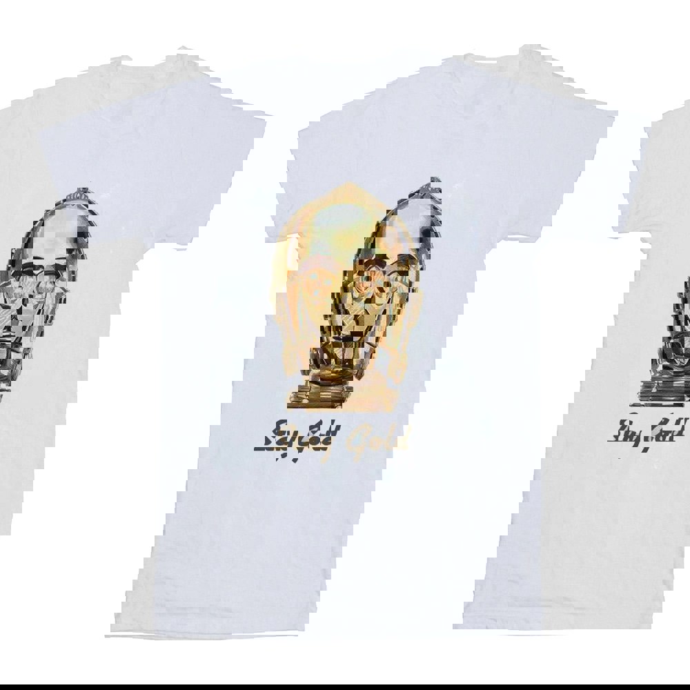 Star Wars Mens The Rise Of Skywalker C-3PO Stay Gold T-Shirt - White