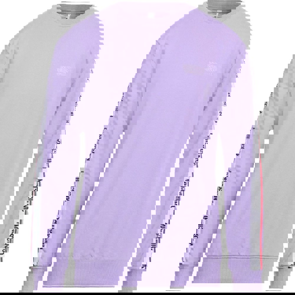 Moschino Taped Sleeve Purple Sweatshirt XS