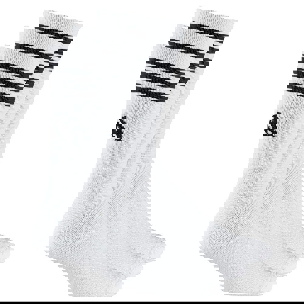 Adidas Mens Contrast Striped Crew Socks (Pack of 3) - White