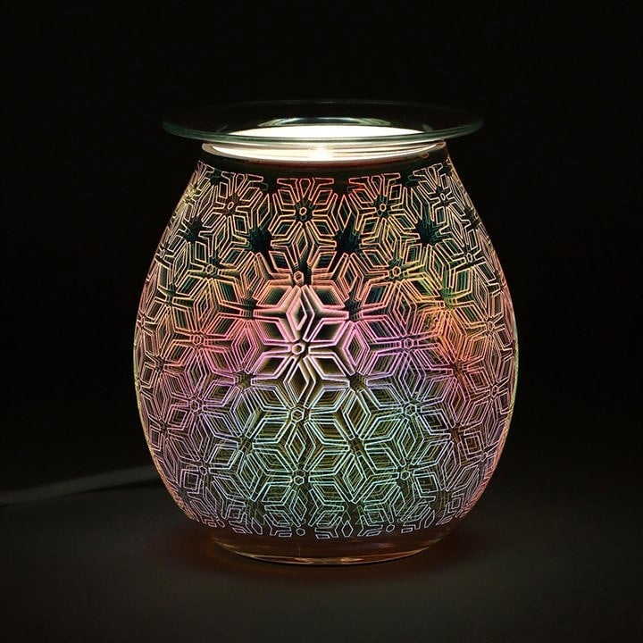 Serano 3D Geometric Flower Light Up Electric Oil Burner