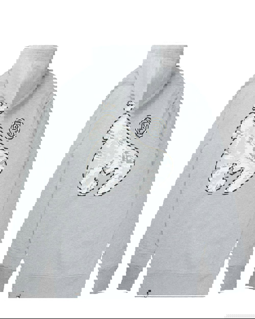 Money Camo Fill Hood Grey Melange