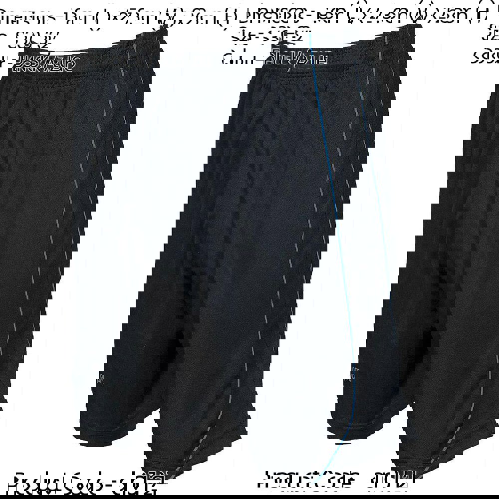 S ADULT Elastic Waist Football Gym Training Shorts - Plain BLACK/BLUE 30-32"