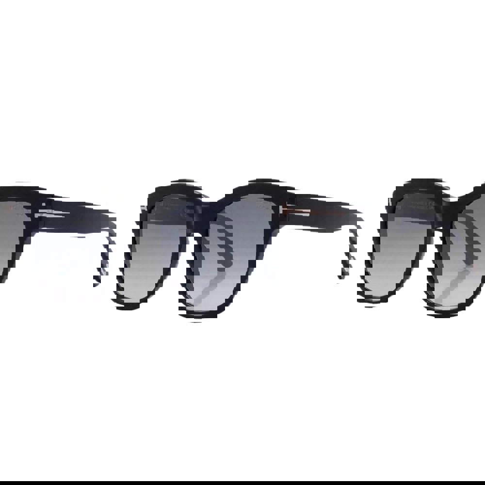 Tom Ford Lauren-02 Grey Mirrored Lens Shiny Black Sunglasses One Size