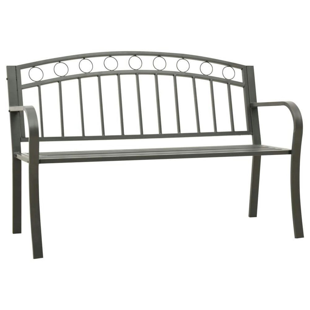 Berkfield Garden Bench Grey 120 cm Steel