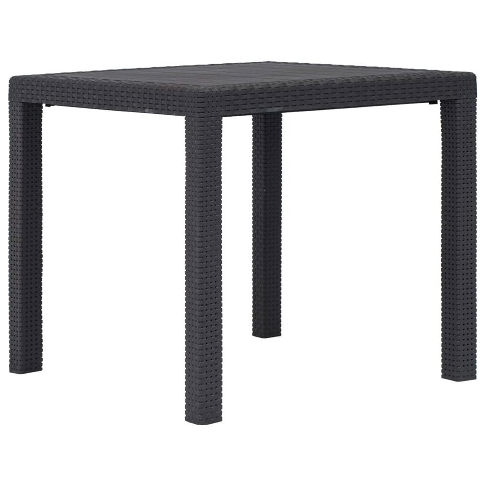 Berkfield Garden Table Brown 79x79x72 cm Plastic Rattan Look