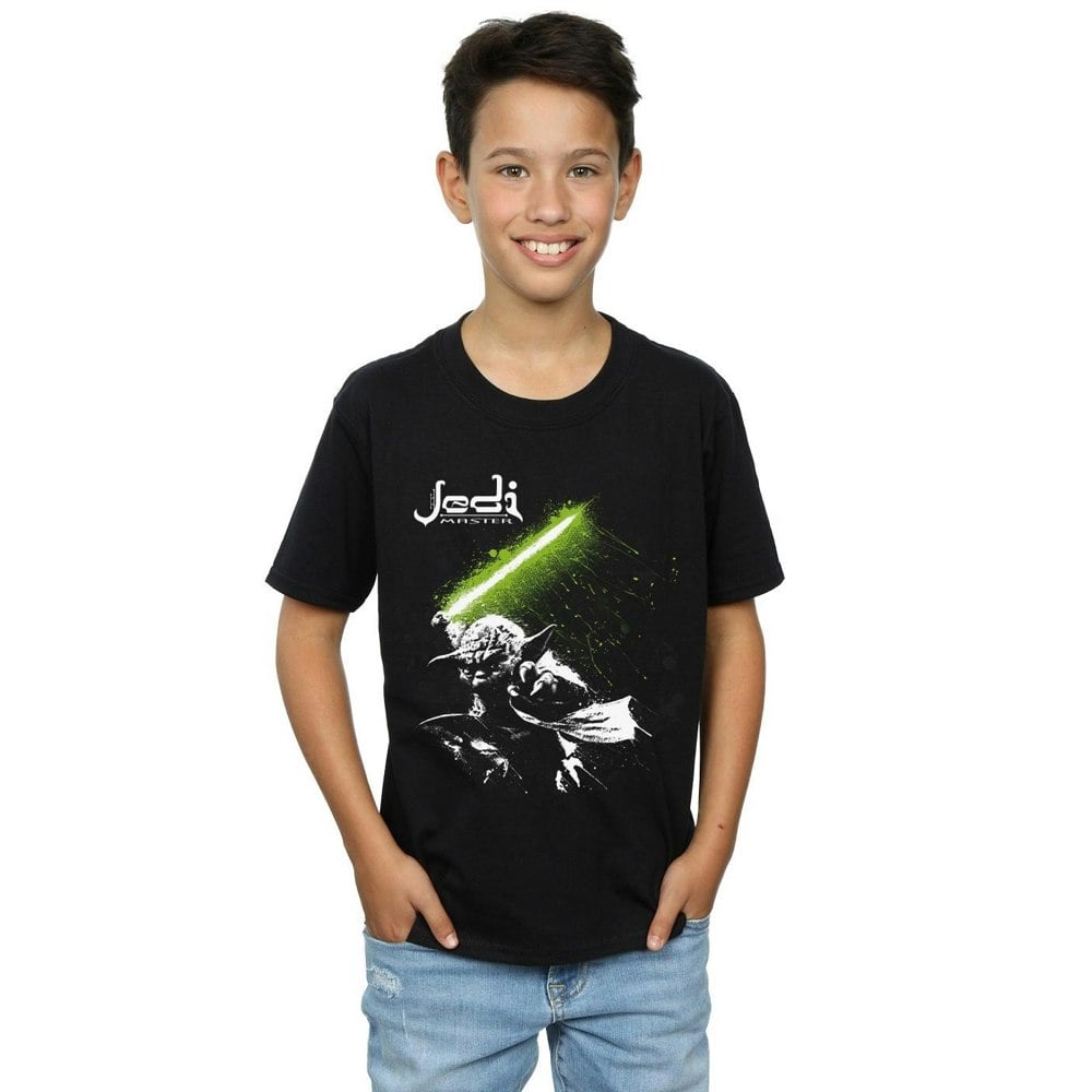 Star Wars Boys Yoda Jedi Master T-Shirt - Black