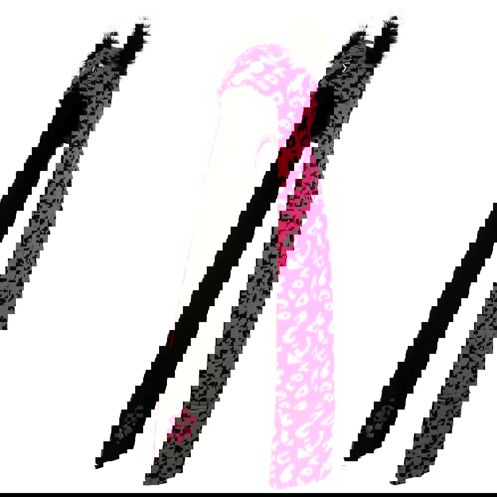 Dare 2B Childrens/Kids Snowplay Leopard Print 3 in 1 Hat Scarf - Pure Pink/Black