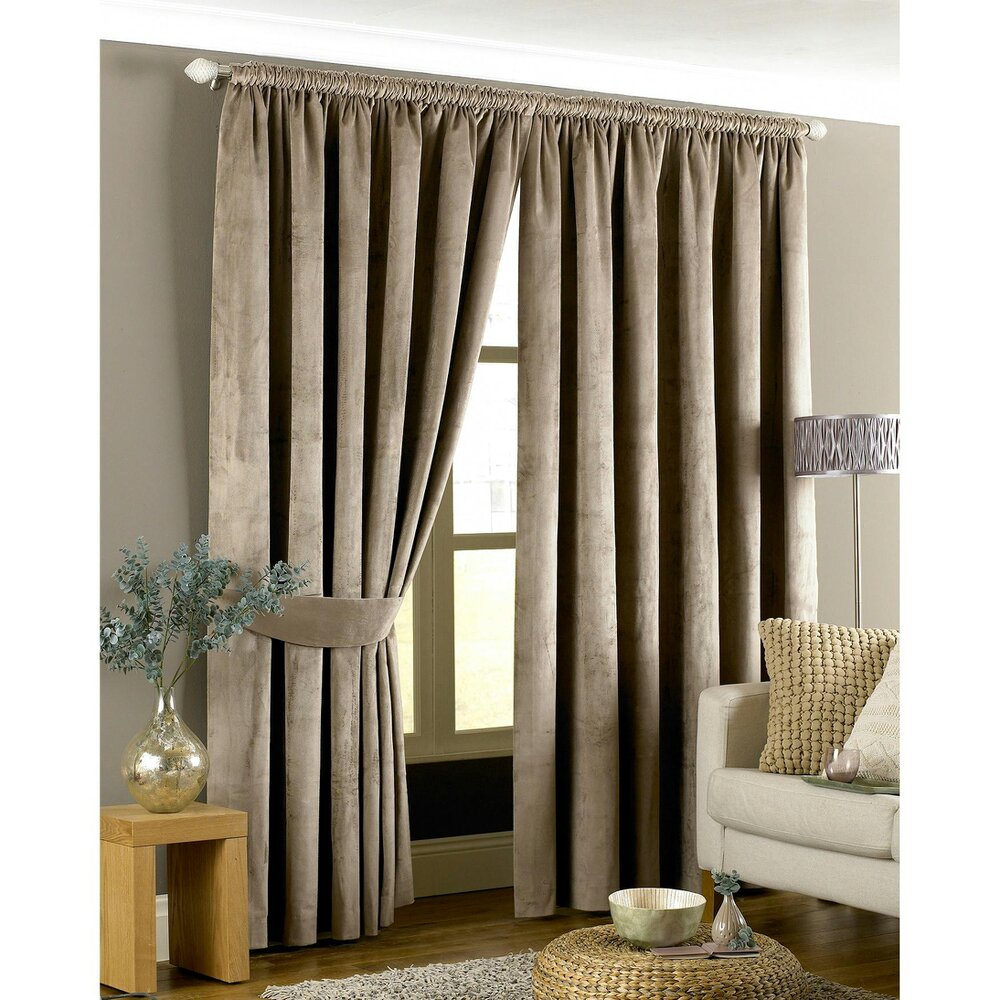 Riva Home Imperial Pencil Pleat Curtains - Taupe