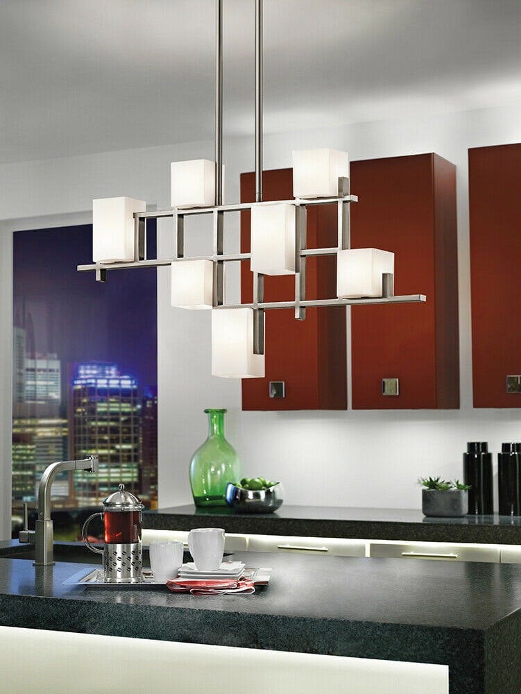 7 Bulb Chandelier Hanging Pendant LIght Classic Pewter LED G9 3.5W Bulb Loops